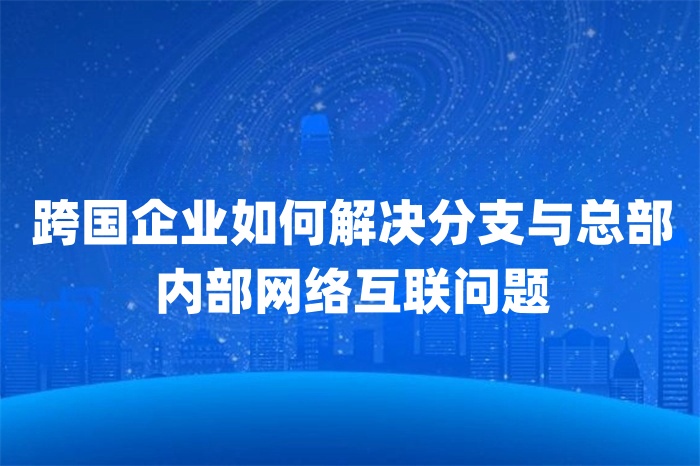 跨國企業如何解決分支與總部內部網絡互聯問題